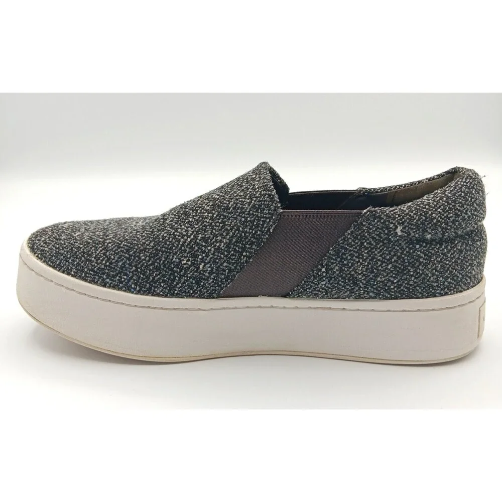 Vince Warren Sneakers Shoes Wm 8.5 Gray Tweed Slip On Platform Nautical Preppy
